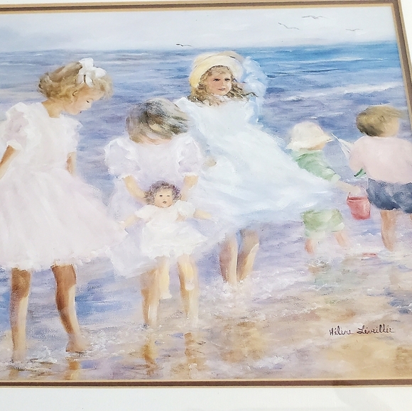 Helen Leveilee Framed Print " With My Doll" Size 13 x 15 Artist Signed - Picture 4 of 6